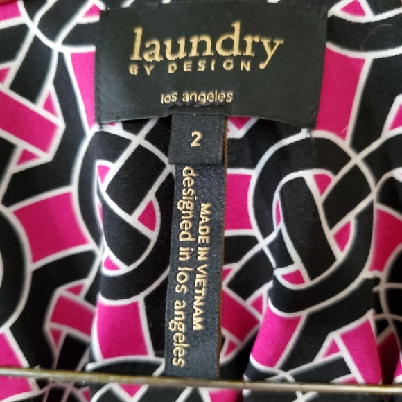 LAUNDRY BY DESIGN Size 2 Magenta Print 3/4 Sleeve - Picture 3 of 5